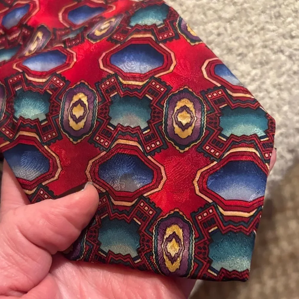 J. Garcia Vibrant Tie Collection in Red, Black, and Gray